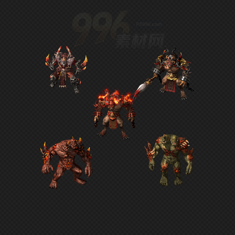 5款双头血魔金刚等超清传奇素材PNG序列坐标齐全202602092