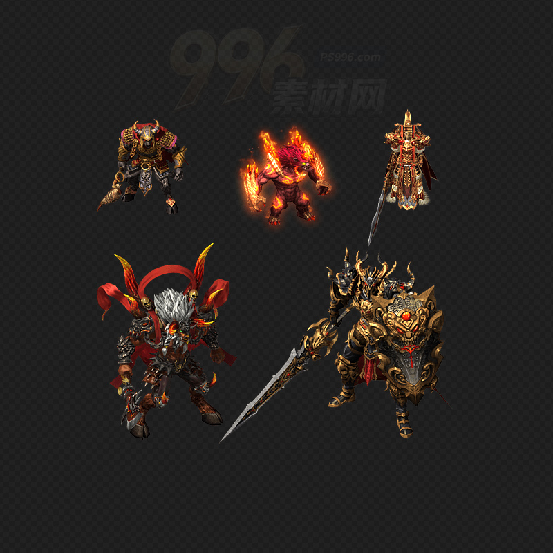 5款超清传奇怪物素材PNG序列方向坐标齐全202602093