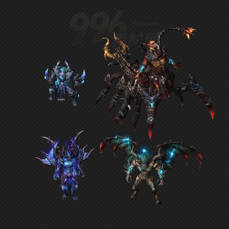 4款超清传奇怪物素材PNG序列坐标齐全202602094